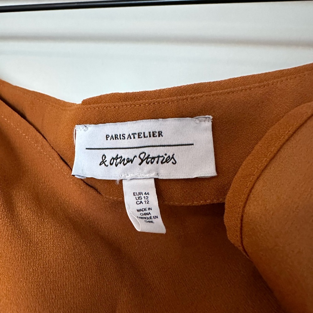 Other Stories Midi Wrap Skirt Burnt Orange - Picture 6 of 10